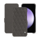 Housse cuir Samsung Galaxy S23 FE - Anthracite - Couture ( Pantone #41403c ) 