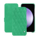 Samsung Galaxy S23 FE leather case - Menthe vintage - Couture ( Pantone #37b375 ) 