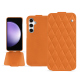 Capa em pele Samsung Galaxy S23 FE - Orange - Couture ( Nappa - Pantone #ff9351 ) 