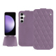 Housse cuir Samsung Galaxy S23 FE - Lilas - Couture ( Nappa - Pantone #b9a3e3 ) 