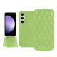 Custodia in pelle Samsung Galaxy S23 FE - Vert olive - Couture ( Nappa - Pantone #a7c58e ) 