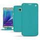 Samsung SM-N920 Galaxy Note 5 leather case - Bleu fluo