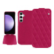 Samsung Galaxy S23 FE leather case - Rose fluo - Couture ( Pantone #ff16b4 ) 