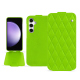 Funda de piel Samsung Galaxy S23 FE - Vert fluo - Couture ( Pantone #00ab5f ) 