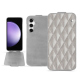 Samsung Galaxy S23 FE leather case - Platinium - Couture ( Pantone 877C ) 