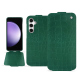 Samsung Galaxy S23 FE leather case - Crocodile pino ( Pantone #173F35 ) 