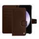 Samsung Galaxy S23 FE leather case - Châtaigne ( Pantone #1b1107 ) 