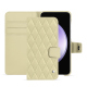 Capa em pele Samsung Galaxy S23 FE - Beige - Couture ( Nappa - Pantone #ceb888 ) 