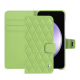 Custodia in pelle Samsung Galaxy S23 FE - Vert olive - Couture ( Nappa - Pantone #a7c58e ) 