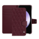 Custodia in pelle Samsung Galaxy S23 FE - Lie de vin - Couture ( Pantone #412234 ) 