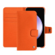 Samsung Galaxy S23 FE leather case - Orange fluo ( Pantone #ff5406 ) 