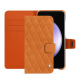 Samsung Galaxy S23 FE leather case - Mandarine vintage - Couture ( Pantone #d47231 ) 