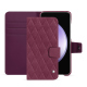 Housse cuir Samsung Galaxy S23 FE - Prune vintage - Couture ( Pantone #612434 ) 