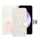 Funda de piel Samsung Galaxy S23 FE - Blanc escumo - Couture ( Pantone #D6D6D1 )