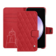 Capa em pele Samsung Galaxy S23 FE - Rouge troupelenc - Couture ( Pantone #AB191A )