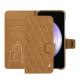Samsung Galaxy S23 FE leather case - Castan esparciate - Couture ( Pantone #824F2A )