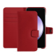 Samsung Galaxy S23 FE leather case - Rouge PU ( Pantone #d50032 )
