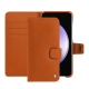 Samsung Galaxy S23 FE leather case - Orange vibrant ( Pantone #e36b39 ) 