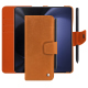 Samsung Galaxy Z Fold5 leather wallet case - Mandarine vintage ( Pantone #d47231 ) 