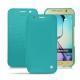 硬质真皮保护套 Samsung SM-G920A Galaxy S6 - Bleu fluo