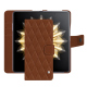 Funda de piel para cartera Honor Magic V2 - Marron - Couture ( Nappa - Pantone #8B4720 ) 