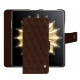 Honor Magic V2 leather wallet case - Châtaigne - Couture ( Pantone #1b1107 ) 