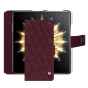 Capa de couro para carteira Honor Magic V2 - Lie de vin - Couture ( Pantone #412234 ) 