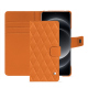 Xiaomi 14 Ultra leather wallet case - Orange - Couture ( Nappa - Pantone #ff9351 ) 