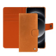 Étui portefeuille cuir Xiaomi 14 Ultra - Mandarine vintage ( Pantone #d47231 ) 