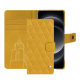 Xiaomi 14 Ultra レザーウォレットケース - Jaune soulèu - Couture ( Pantone #F3B934 )