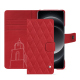 Xiaomi 14 Ultra レザーウォレットケース - Rouge troupelenc - Couture ( Pantone #AB191A )