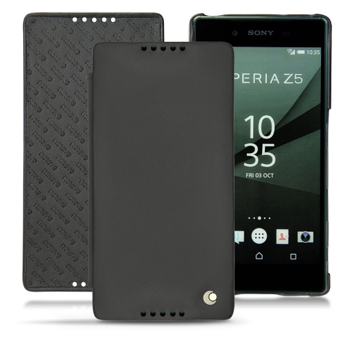 Housse cuir Sony Xperia Z5 - Noir ( Nappa - Black ) 