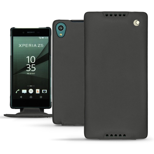 Sony Xperia Z5 leather case - Noir ( Nappa - Black ) 