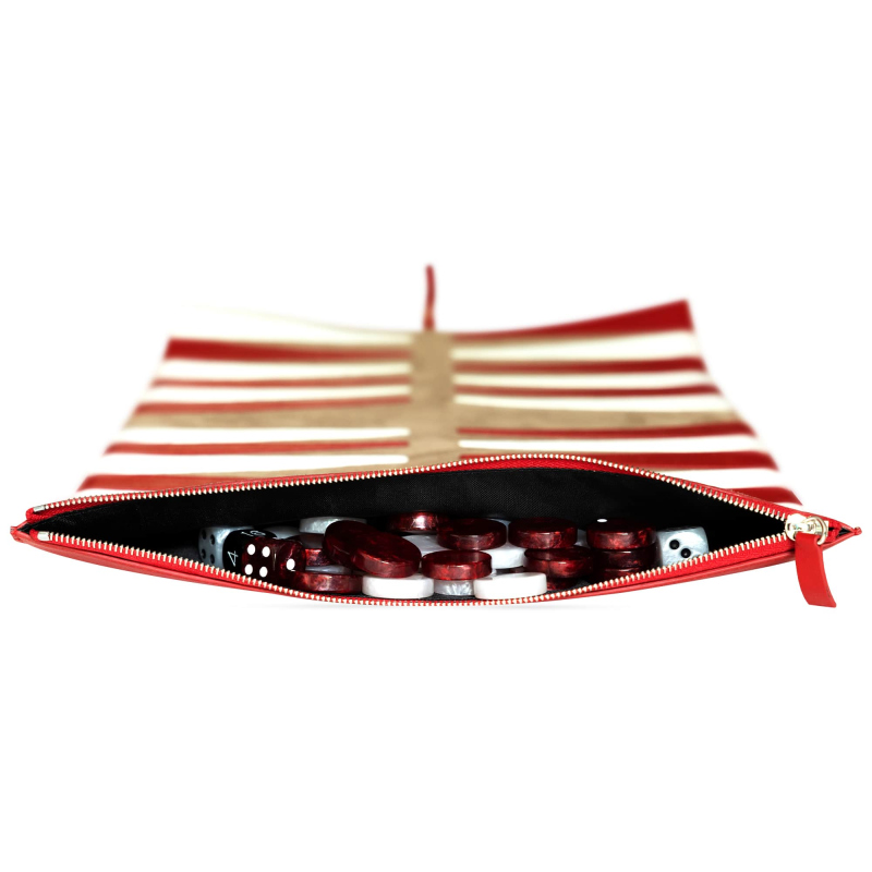 Backgammon da viaggio - Rouge troupelenc ( Pantone #AB191A )
