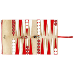 Backgammon da viaggio - Rouge troupelenc ( Pantone #AB191A )