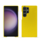 Samsung Galaxy S24 Ultra leather cover - Jaune fluo ( Pantone #c9ff57 ) 