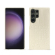 Samsung Galaxy S24 Ultra leather cover - Crocodile milk ( Pantone #d6d2c4 ) 