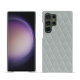 Coque cuir Samsung Galaxy S24 Ultra - Gris - Couture ( Nappa - Pantone #c1c6c8 ) 