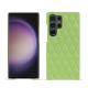 Samsung Galaxy S24 Ultra leather cover - Vert olive - Couture ( Nappa - Pantone #a7c58e ) 