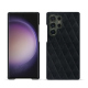Coque cuir Samsung Galaxy S24 Ultra - Dark vintage - Couture ( Pantone #050505 ) 