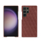 Samsung Galaxy S24 Ultra leather cover - Passion vintage - Couture ( Pantone #591d16 ) 