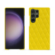 Funda de piel Samsung Galaxy S24 Ultra - Jaune fluo - Couture ( Pantone #c9ff57 ) 