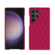 Samsung Galaxy S24 Ultra leather cover - Rose fluo - Couture ( Pantone #ff16b4 ) 