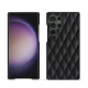 Coque cuir Samsung Galaxy S24 Ultra - Onyx - Couture ( Noir / Black ) 
