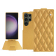 Housse cuir Samsung Galaxy S24 Ultra - Or Maïa - Couture ( Pantone 871C ) 