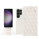 硬质真皮保护套 Samsung Galaxy S24 Ultra - Blanc escumo - Couture ( Pantone #D6D6D1 )