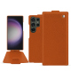 Housse cuir Samsung Galaxy S24 Ultra - Orange vibrant ( Pantone #e36b39 ) 