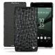Sony Xperia Z5 leather case - Autruche nero
