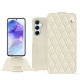 Samsung Galaxy A55 leather case - Blanc - Couture ( Nappa - White ) 