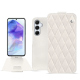 Housse cuir Samsung Galaxy A55 - Blanc escumo - Couture ( Pantone #D6D6D1 )